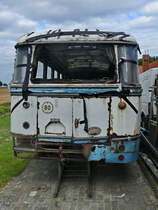 Dieser alte DDR-Bus wartet auf eine Aufarbeitung. (DDR-Museum Dargen, August 2021)