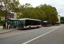 ESWE Verkehr Mercedes Benz eCitaro Wagen 155 und 103 am 17.08.21 in Wiesbaden