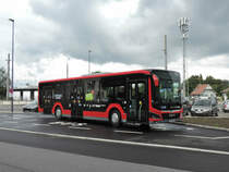 Dornbirn - 28. August 2021 : einer der neue New Lion's City 12 Hybridbus steht einsatzbereit.