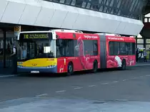 BVG Berlin, zum Betriebsende des Solaris Urbino 18, Wagen 4156 [ GN05]. Auf der TXL Linie, Berlin im Mai  2015.