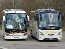 Setra 517 HD von Gottlieb und VDL Futura von Pütz Reisen aus Deutschland in Waren am 01.01.2019