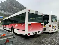 Heckansicht des MB O 405 N ex BGU am 20.9.21 bei der Garage Buchard Leytron.