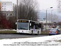 nach l�ngerer Wartezeit ist dieser Ende 2008 neu beschaffte ETP-Citaro nun aktiv, die Aufnahme entstand am ersten Einsatztag.