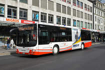 MAN Lion City 64 von Aare Seeland, auf der Linie 72, fährt Richtung Bahnhof Biel. Die Aufnahme stammt vom25.09.2021.