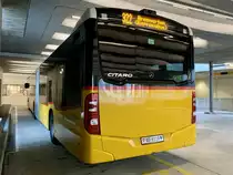 Heckansicht des MB C2 G '11701' des PU Wicki Transport, Zufikon am 14.10.21 in der Postautostation in Baden.