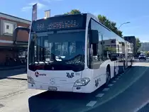 MB C2 G '11733' vom PU Wicki Transpodt, Zufikon am 18.10.21 beim Bahnhof Bremgarten.