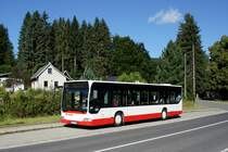 Bus Erzgebirge / Schienenersatzverkehr Schwarzenberg - Johanngeorgenstadt: Mercedes-Benz Citaro (ANA-UU 777) vom Busbetrieb A. Sachs aus Geyer / Erzgebirge, aufgenommen im Juli 2021 in Erlabrunn, einem Ortsteil der Gemeinde Breitenbrunn im Erzgebirgskreis in Sachsen. 