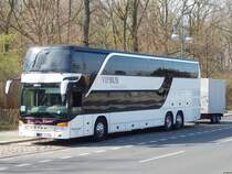 Setra 431 DT von Prima Klima Reisen aus Deutschland mit Anhänger in Berlin am 30.03.2019