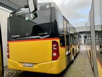 Heckansicht des MB C2 K hybrid '11787' für den PU Rolf Stutz, Jonen am 13.11.21 bei Evobus Winterthur.