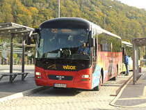 MAN Lion's Regio der OVPS Oberelbische Verkehrsgesellschaft Pirna-Sebnitz mbH auf dem Busbahnhof am Bahnhof Bad Schandau am 16. Oktober 2021.