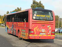 Abfahrt MAN Lion's Regio der OVPS Oberelbische Verkehrsgesellschaft Pirna-Sebnitz mbH vom  Bahnhof Bad Schandau am 16. Oktober 2021.