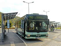 MAN NÜ323 am 16. Oktober 2021 im Busbahnhof in Bad Schandau am Bahnhof.