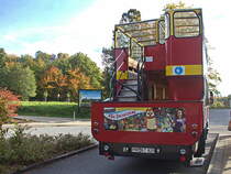  Histroischer  MAN als Festungs-Express an der Haltestelle zur der Festung Königsstein am 17. Oktober 2021.