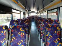 Der Fahrgastraum eines Irisbus Crossway der MVVG in Burg Stargard am 02.04.2019