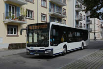 Mercedes Citaro vom SWEG, auf der Linie 16, fährt zur Haltestelle beim Bahnhof von Lörrach. Die Aufnahme stammt vom 11.09.2021.