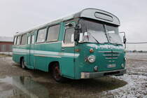 Der historische Büssing Bus stand am 05.12.2021 in Warnemünde.