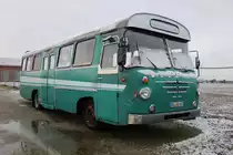 Der historische Büssing Bus stand am 05.12.2021 in Warnemünde.