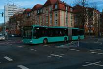 ICB Mercedes Benz Citaro 2 G Wagen 415 am 10.12.21 in Frankfurt am Main auf der Linie M34