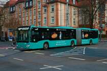 ICB Mercedes Benz Citaro 2 G Wagen 434 am 10.12.21 in Frankfurt am Main auf der Linie M34