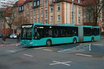 ICB Mercedes Benz Citaro 2 G Wagen 458 am 10.12.21 in Frankfurt am Main auf der Linie M34