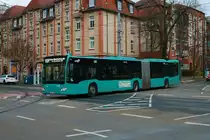 ICB Mercedes Benz Citaro 2 G Wagen 438 am 10.12.21 in Frankfurt am Main auf der Linie M34