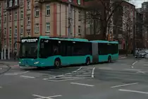 ICB Mercedes Benz Citaro 2 G Wagen 444 am 10.12.21 in Frankfurt am Main auf der Linie M34