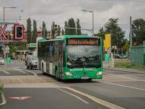 Graz. Im August 2021 fanden Bauarbeiten in Graz Grottenhof statt, weshalb die Buslinie 66 bis Wetzelsdorf umgeleitet werden musste. Einen Kurs dieser Linie konnte ich hier am 23.08.2021 bei der Messe Graz ablichten.