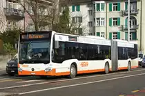 Mercedes Citaro 32, auf der Linie 4, fährt zur Haltestelle beim Bahnhof Solothurn. Die Aufnahme stammt vom 06.12.2021.