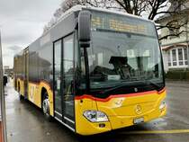 MB C2 hybrid '11678' vom PU Wieland Bus, Murten am 28.12.21 beim Bahnhof Murten.