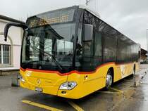 MB C2 hybrid Nr. 125 '11678'  FR 300 631  vom PU Wieland Bus, Murten am 28.12.21 beim Bahnhof Murten.