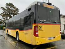 Heckansicht des MB C2 hybrid '11678' vom PU Wieland Bus, Murten am 28.12.21 beim Bahnhof Murten.