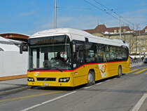 Volvo Hybridbus der Post, auf der Linie 101, fährt zur Haltestelle Schanzenstrasse. Die Aufnahme stammt vom 18.02.2013.