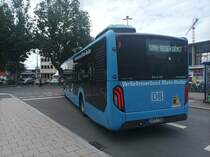 ein MAN Lions City im VRN Kleid mit der Aufschrift Sorry , Ausser Dienst am Hauptbahnhof Heidelberg 