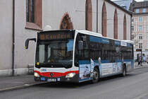 Mercedes Citaro von SWEG, auf der Linie 55, wartet an der Endstation am Claraplatz. Die Aufnahme stammt vom 21.12.2021.
