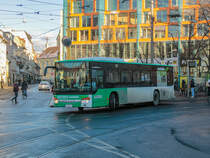 Graz. Bald dürften sie Geschichte sein: Die Setra S415 NF bei Watzke. W4096 konnte ich am 16.12.2021 am Jakominiplatz fotografieren.