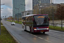 EW 1277, Setra 416 LE von Emile Weber nahe der Tramhaltestelle Pafendall – Kirchberg in der Stadt Luxemburg. 06.01.2022