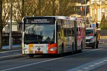 TG 5059, Mercedes Benz Citaro des VDL, unterwegs aus der Oberstadt der Stadt Luxemburg in Richtung Hauptbahnhof. 06.01.2022