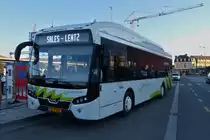 SL 7719, VDL Citea e, von Sales Lentz, am Busbahnhof in Mersch. 28.02.2022