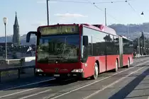 MB Citaro Facelift CNG 854 von BERNMOBIL am 26.2.22 auf der Kornhausbrücke.