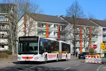 Stadtwerke Neuss 224  Hagebaumarkt Sturm , Mercedes-Benz C2 G Baujahr 2015, auf dem Weg nach Weckhoven in der Umleitung über die Fesserstraße, 28.2.2022, Fesserstraße