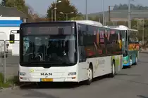 SL 3290, MAN Lion’s  City, von Sales Lentz, macht eine Pause nahe dem Bahnhof von Ettelbrück. 20.10.2018