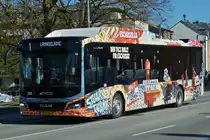 VS 8724, MAN Lion’s City, vom Tice, im Farbkleid fr die Kulturstadt 2022 Esch-Alzette, unterwegs in Petange. 28.02.2022 