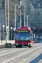 MB Citaro Facelift CNG 853 von BERNMOBIL am 26.2.22 auf der Kornhausbrücke.