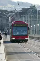 MB Citaro Facelift CNG 843 von BERNMOBIL am 26.2.22 auf der Kornhausbrückd.