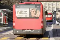 Heckansicht des MB Citaro Facelift CNG 843 von BERNMOBIL am 26.2.22 beim Kursaal.