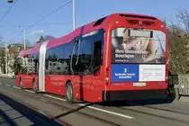 Heckansicht des Volvo 7900 Hybrid 887 am 26.2.22 auf der Kornhausbrücke.