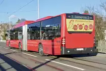 Heckansicht des MB Citaro Facelift CNG 863 von BERNMOBIL am 26.2.22 auf der Kornhausbrücke.