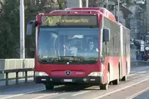 MB Citaro Facelift CNG 858 von BERNMOBIL am 26.2.22 auf der Kornhausbrücke.