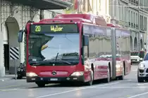 MB Citaro Facelift CNG 850 von BERNMOBIL am 26.2.22 beim Bahnhof Bern.
