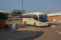 Ein Mercedes Benz Irizar im August 2018 an der Grenze zum Swasiland 